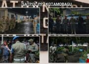 Satpol-PP dan Brimob Gelar Patroli Gabungan di Taman Kota Kotamobagu