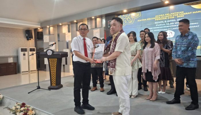 Berbekal Pengalaman dan Keterpanggilan Membantu, Engel Glendy Sahanggamu Dilantik Ketua IKA FEB Unsrat