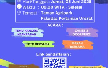 Temu Alumni Fakultas Pertanian UNSRAT Diundur ke 5 Juni 2026, Panitia Sediakan Pendaftaran Online