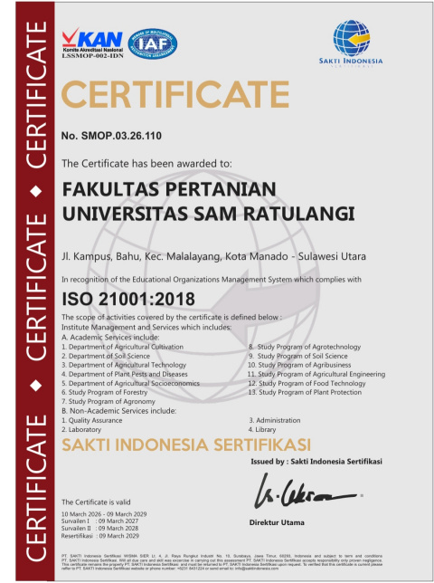 Sertifikat ISO.