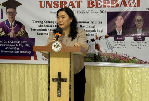 Sambutan ketua Panitia Paskah di lokasi 1 Anjangsana Panti Sosial Disabilitas Netra GMIM Bartemeus.