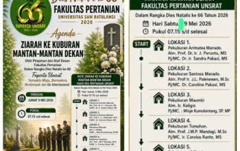 Tradisi Tahunan Penuh Makna, Besok Faperta Unsrat Gelar Ziarah ke Pekuburan Mantan Dekan