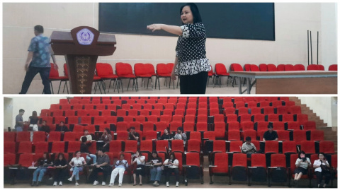 Auditorium Fakultas Kedokteran UNSRAT tempat Ibadah Syukur Paskah Sivitas Akademika UNSRAT, menampung 600 orang.